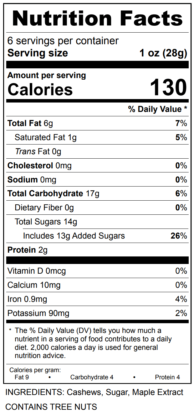 Popinsanity Maple Roasted Cashews